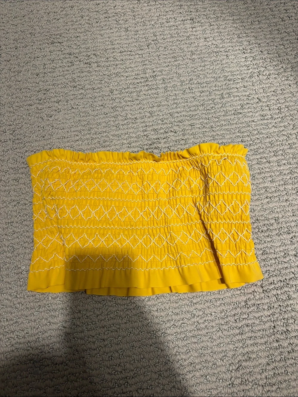Yellow Smocked Tube Skirt